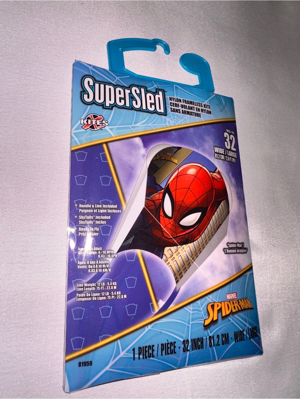 Marvel Spider-Man SuperSled Kite - Nylon Frameless 32” Kite